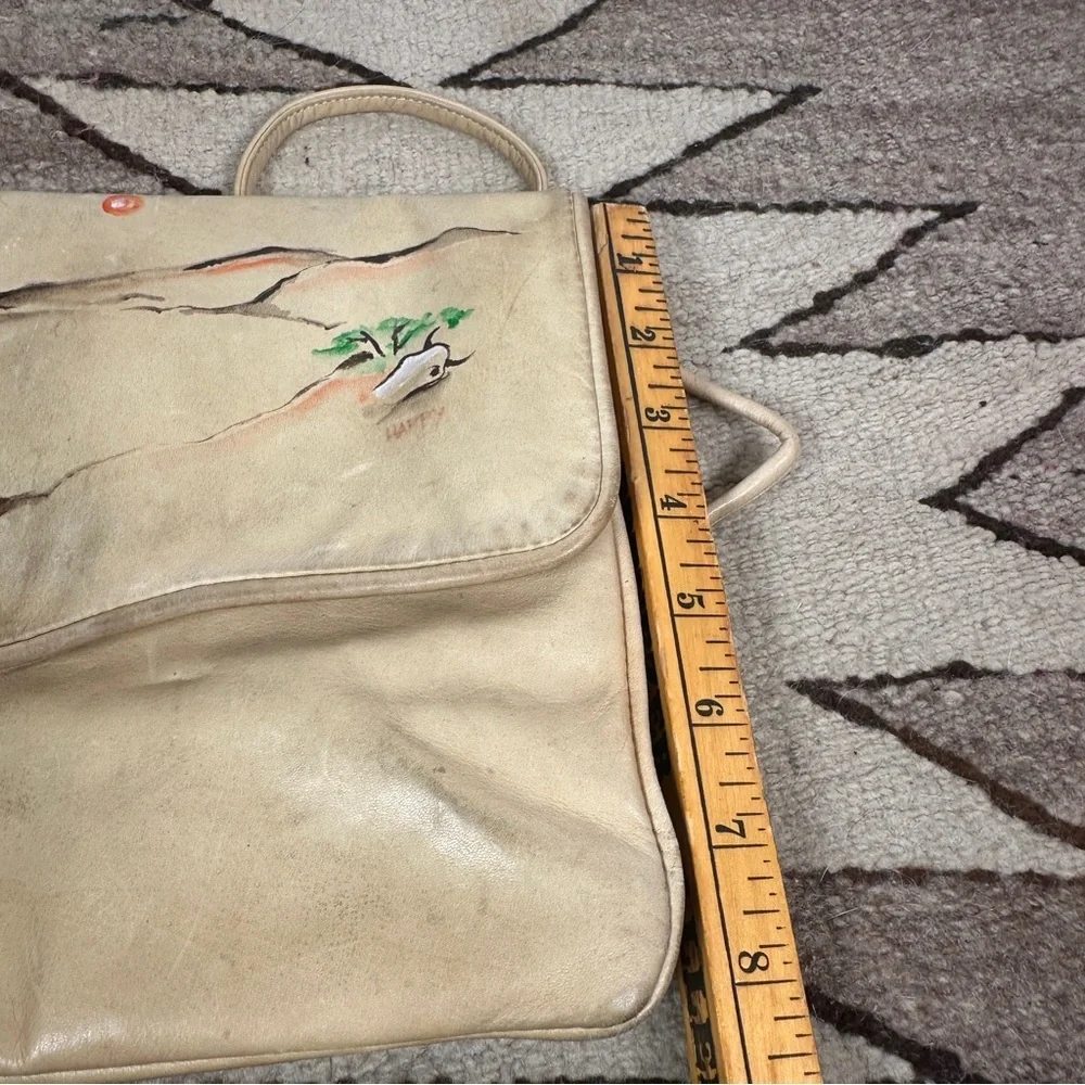 Western crossbody hand painted Beige Shoulder Bag‎ purse cowboy southwest desert